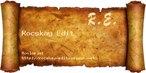 Rocskay Edit névjegykártya